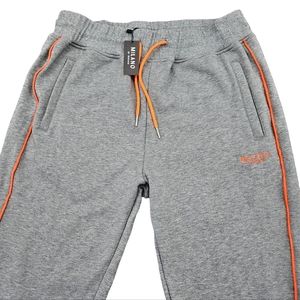 NWT MILANO DI ROUGE MEN'S RAY LUX STRETCH GREY & ORANGE SWEAT PANTS SIZE LARGE